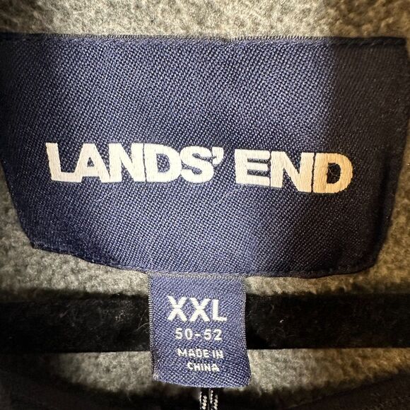Lands' End Grey Fleece Full Zip Vest Men's Size XXL (50-52) - Picture 4 of 4